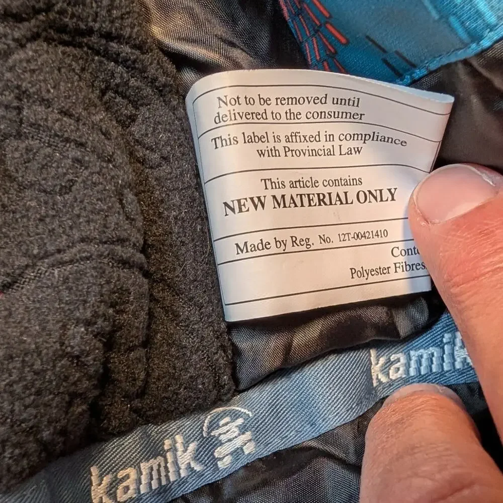 Kamik Boys Blue Geometric Hooded Ski Jacket Heavyweight Winter Coat Size 6